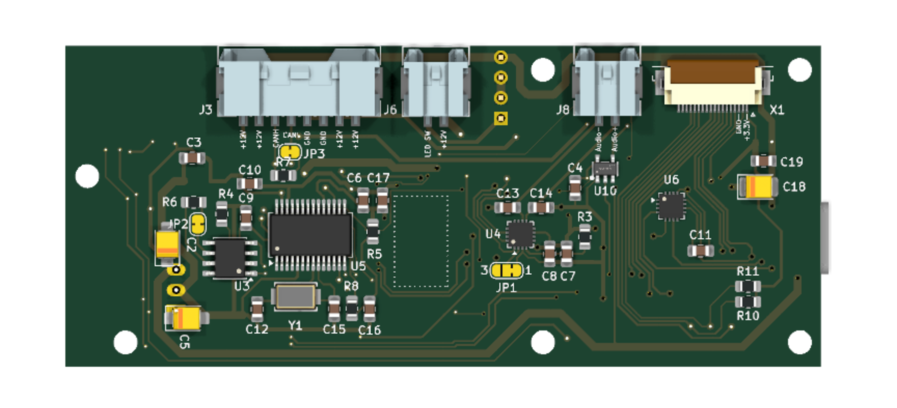 Current bottom-side 3D render at commit 458fdbf